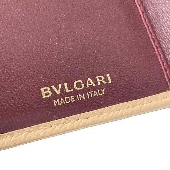 Bvlgari Trifold Wallet Bvlgari Pink Beige Leather - Picture 5 of 7